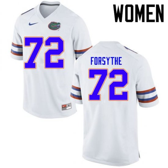 Women's Florida Gators #72 Stone Forsythe NCAA Nike White Authentic Stitched College Football Jersey JZE5062RA